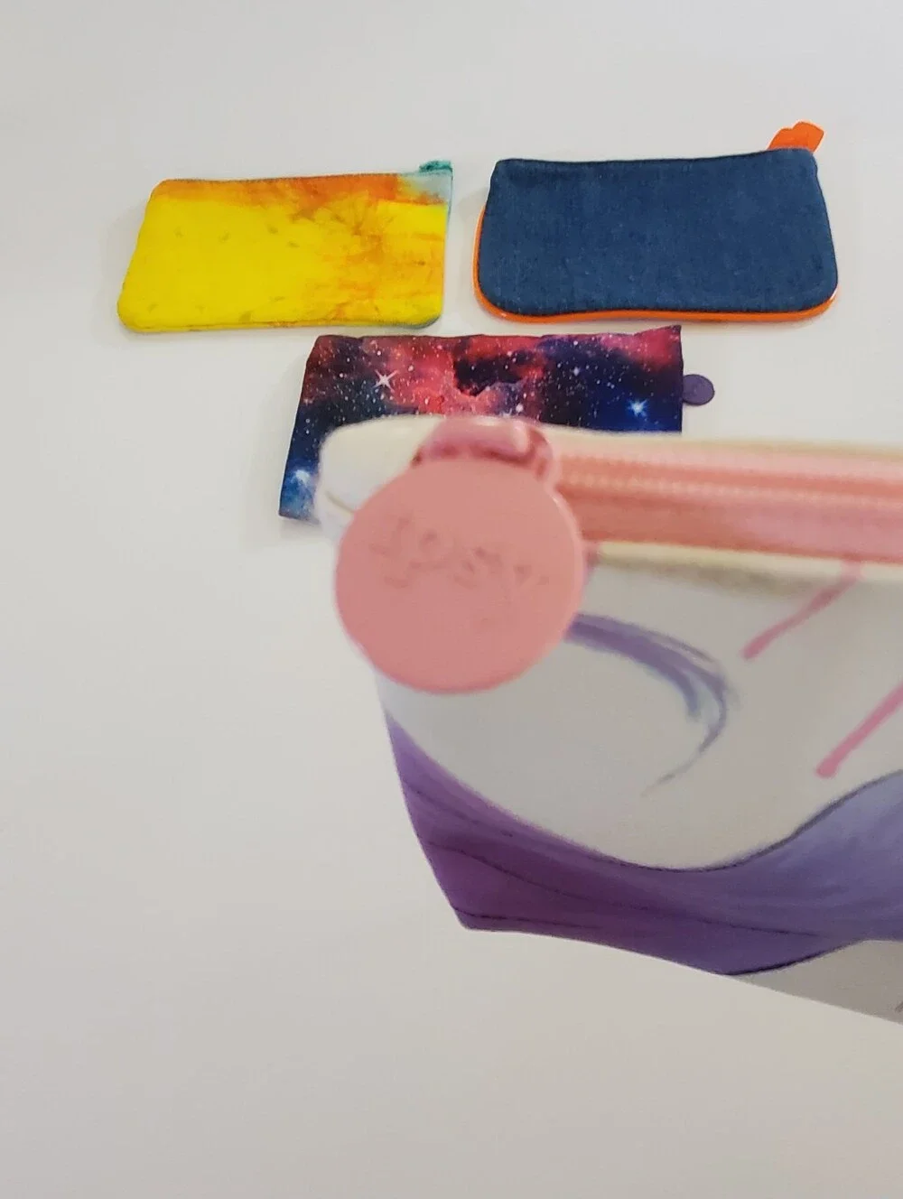 IPSY Bags Set of 5 Assorted Cosmetic Bags Tie-dye Denim Cosmic Princess